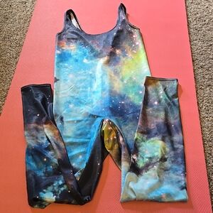 Blackmilk Galaxy Green Catsuit Size L
